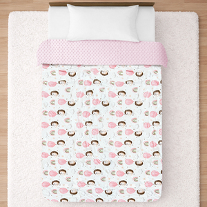 لحاف أطفال بنقشة النمر الوردي، ثلاثي الطبقات، فائق النعومة، محبوك، 100% بوليستر، سطح منك، نسيج فقاعي، للاستخدام في جميع الفصول - Product Image 6