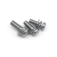 Vis de machine à tête cylindrique à embase cruciforme M2-M6 en acier inoxydable 304 avec rondelles plates à ressort