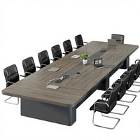 Table de conférence commerciale simple et moderne, grande et longue, avec chaises détachables, design rectangulaire, mobilier de bureau