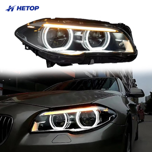 Faros Delanteros HETOP F10 <span class=keywords><strong>2011</strong></span>-2013 <span class=keywords><strong>Serie</strong></span> 5 Pre-Lci, Lentes Láser Modificadas, LED DRL Estilo Ikon, Plug and Play para <span class=keywords><strong>BMW</strong></span> - Product Image 1