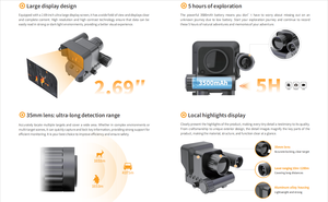 منظار حراري للرؤية الليلية A1102 للصيد بدقة 640*512، منظار حراري بالأشعة تحت الحمراء مع تقنية LFR مقاوم للماء، تكبير 1X2X4X8X - Product Image 5