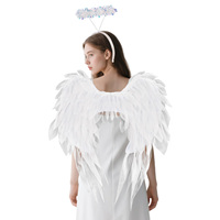 Ailes en tissu organza taille L 113*70CM, ailes de carnaval d'Halloween, costume de luxe, ailes d'ange pour événements de cosplay, fêtes d'Halloween