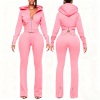 Ensemble sweat à capuche court zippé et pantalon de survêtement Y2K, vêtements de créateur personnalisés, ensemble deux pièces, vêtements pour femmes, streetwear, ensemble de survêtement