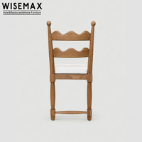 Chaise de salle à manger WISEMAX FURNITURE de style français en tissu bouclé, cadre en bois de frêne, design crème blanc, chaise de cuisine pour hôtel et restaurant