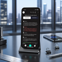 Enregistreur vocal IA 64 Go avec contrôle par application, enregistrement WAV et prise de notes, mémo vocal numérique USB avec construction métallique pour réunions, appels et conférences
