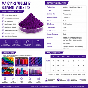 Fornitura di Fabbrica MA014 2 Violet B Solvent Violet 13 CAS 81 48 1 Tonalità Rosso-Viola Brillante per Fibre Sintetiche e Prodotti in Plastica - Product Image 6