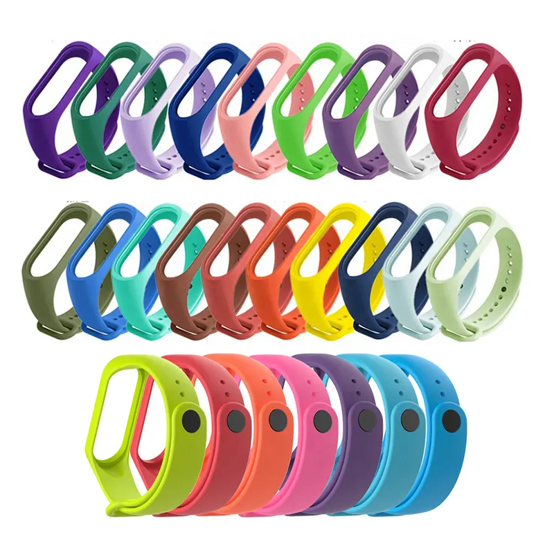 For Mi Band 5 4 3 2 1 Strap, Customized Sport Rubber Silicone Smart Watch Belt Mi Band 5 3 4 Strap