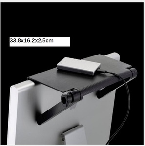 Ayarlanabilir ABS PC plastik TV ekran montaj üst raf organizatör fonksiyonel depolama Caddy bilgisayar masaüstü monitör siyah kutu paketlenmiş - Product Image 2