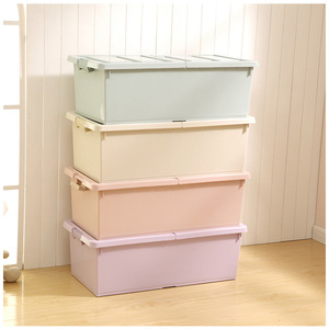 Bacs de <span class=keywords><strong>rangement</strong></span> empilables en plastique <span class=keywords><strong>sous</strong></span> le <span class=keywords><strong>lit</strong></span> avec poignées et boucles de verrouillage - Product Image 5