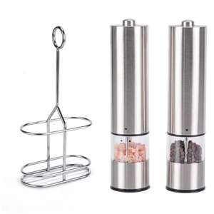 Moulin à poivre en acier inoxydable populaire moulin à sel et à poivre automatique électrique ensemble à prix bon marché - Product Image 1