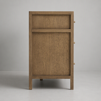 Commode contemporaine à 6 tiroirs en chêne massif vieilli, durable, faite à la main et écologique pour chambre à coucher