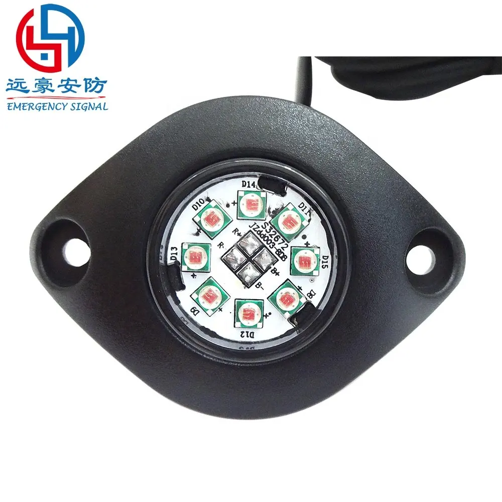 YUANHAO 3W LED d'urgence montage en Surface du véhicule pont tableau de bord Grille stroboscopique lumière d'avertissement led tête lumineuse LED hid lumières stroboscopiques