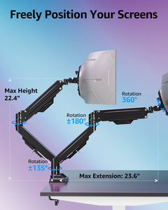 Soporte de Monitor Doble de 17-43 Pulgadas, Soporte de Monitor Premium de Movimiento Completo, Soporte de Monitor Dual Ultraancho - Product Image 4