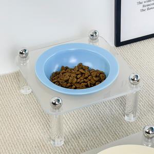 Grosir mangkuk kucing pola padat ramah lingkungan, mangkuk kucing dua ketinggian bergaya dengan dudukan akrilik untuk air makanan - Product Image 3