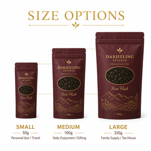 Sachets <span class=keywords><strong>de</strong></span> thé noir <span class=keywords><strong>de</strong></span> Darjeeling <span class=keywords><strong>de</strong></span> l'Himalaya refermables, à fond plat, <span class=keywords><strong>pour</strong></span> emballage alimentaire <span class=keywords><strong>de</strong></span> thé en vrac <span class=keywords><strong>de</strong></span> première récolte – Idéal comme cadeau - Product Image 3