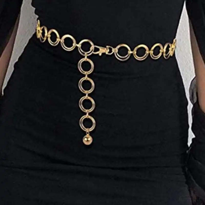Cinturón de cadena de Metal para mujer con cristales de diamantes de imitación Cintura sexy Cinturón de cadena para el vientre Cadena de moda de diseñador