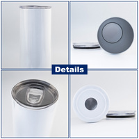 KOCDAM USA Warehouse Grosir 30oz 20oz Tumbler Stainless Steel Dinding Ganda untuk Sublimasi dengan Sedotan