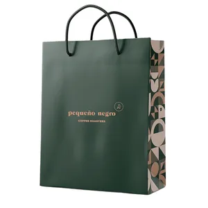 カスタムデザイン白と茶色のクラフトショッピングペーパーバッグツイストハンドルキャリア家庭用品バッグ