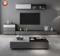 Meuble TV de luxe moderne pour salon, ensemble meuble TV et table basse avec tiroirs de rangement, vente chaude à Foshan