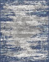 Tapis d'intérieur modernes abstraits lavables 8x10 antidérapants doux pour salon grande taille chambre à coucher décoration intérieure bleu marine/gris