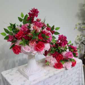 Roses artificielles blanches en gros, Hortensias roses à franges pour arrangements floraux de mariage et de fêtes, pour la Saint-Valentin et Thanksgiving - Product Image 6