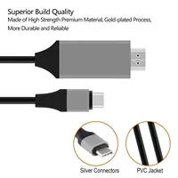 Kabel adaptor Tipe C ke HDMI USB 3.1 ke HDMI, kabel ekstensi kabel USB 4K 30Hz untuk MacBook PC Monitor