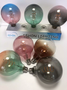 <span class=keywords><strong>Ampoule</strong></span> LED à filament peinte G125 de 125 mm, 4 W, dimmable, 2200 K, E27 E26, 110 V 240 V, lampe décorative rétro, lumière ambiante - Product Image 2