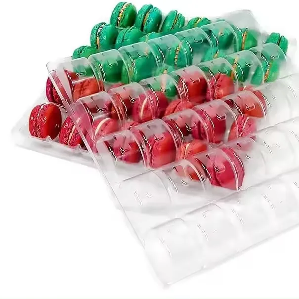 小さな4個の甘い砂糖キャンディーマカロン包装ボックスマカロンボックスシングルプラスチッククリアマカロンボックスブリスタートレイ