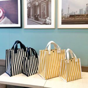 <b>Large</b> Capacity Striped Canvas Tote Bag Customize Portable Travel Storage Eco-Friendly Shopping Bag - Product Image 2