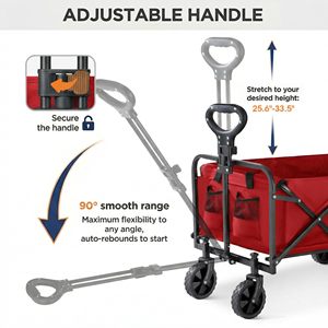 CZFIT Custom Adjustable Portable Collapsible Folding Outdoor Garden Zipper Open Sideways <b>Trolley</b> Beach Picnic Camping Wagon Cart - Product Image 3