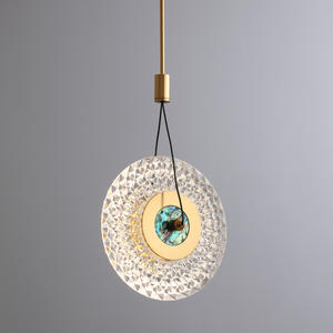 Decoration Background Lighting Ring Pendant Light <b>Bed</b> Side Modern Crystal Circle Hanging Lamp - Product Image 2
