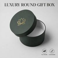 Boîte Cadeau Ronde Personnalisée de Luxe avec Logo, Vert Forêt, Emballage Cylindrique Rigide, Dorure à Chaud, Vernissage UV Sélectif, Boîtes à Bijoux OEM ODM