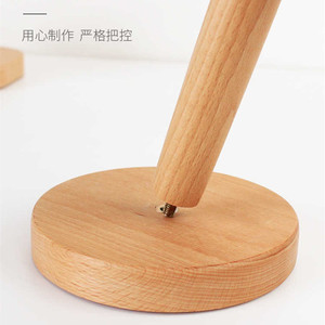 Beech Wood <b>Paper</b> Towel Holder Natural Color Round Free Standing <b>Kitchen</b> Roll Stand Eco Friendly Scandinavian Design - Product Image 4