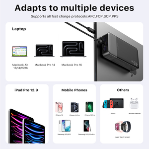 Banque d'alimentation extérieure haute capacité 20000mAh <span class=keywords><strong>45W</strong></span> PD charge rapide USB-C LED QC3.0 Micro USB pour iPhone 15 pour ordinateur portable <span class=keywords><strong>Samsung</strong></span> - Product Image 6