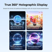 Ventilador Holográfico Q50 con Vista Panorámica de 360°, Pantalla Holográfica 3D, Proyector LED Giratorio 3D Real para Promoción en Centros Comerciales y Anuncios Comerciales