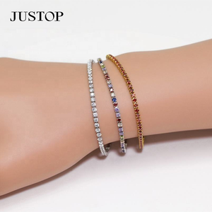 Pulseras de Moda para Mujer al por Mayor, Joyería de Moda, Chapadas en Oro de 24K, Ecológicas, con Circonitas Geométricas - Product Image 1