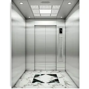 FUJI High Residential Building Used Vvvf Control Golden Mirror Passenger Elevator