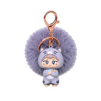 Porte-clés en plastique mignon de dessin animé, pendentif de sac à dos d'Halloween, jouet anime