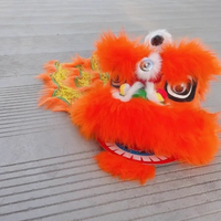 Tête de lion en laine pour enfants, taille enfant, danse du lion traditionnelle chinoise