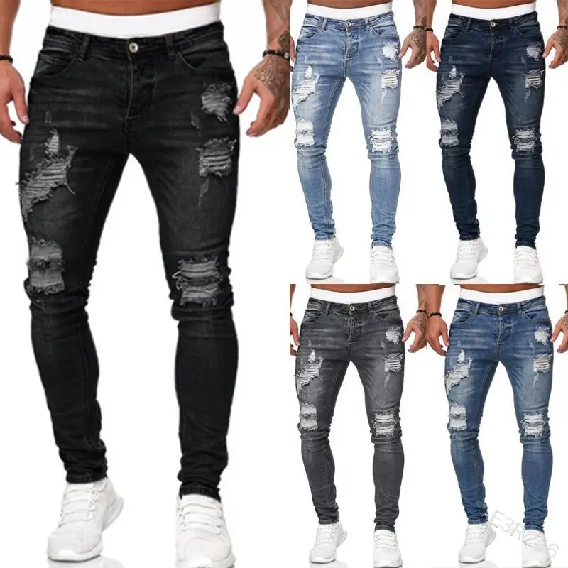 Mens Clothing 2022 Autumn Spring Simple Blue Jeans Mens Washed Loose Straight Men's Baggy Jeans