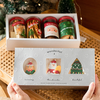 Pot de cuisson en carton de poche givré de Noël pour emballage de biscuits et de bonbons Boîte d'emballage de pot de Macaron de flocon de neige Nougat