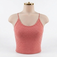 Soutien-gorge Camisole Longue Sans Bretelles en Nylon et Spandex avec Découpes au Dos et Bretelles Réglables, Col en U, pour Femmes, Polyvalent, Quotidien, Type Débardeur