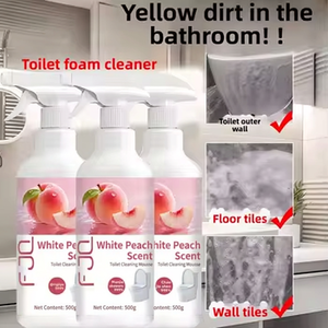 Tablettes nettoyantes et désodorisantes pour toilettes, parfum pêche blanche, éliminateur de taches, parfum longue durée, odeur fraîche, élimination des odeurs, 500ml - Product Image 3