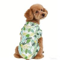 Chemise pour chien à imprimé feuilles tropicales hawaïennes, en polyester respirant, vêtements d'été à deux pattes pour petits chiens, Teddy, Shih Tzu