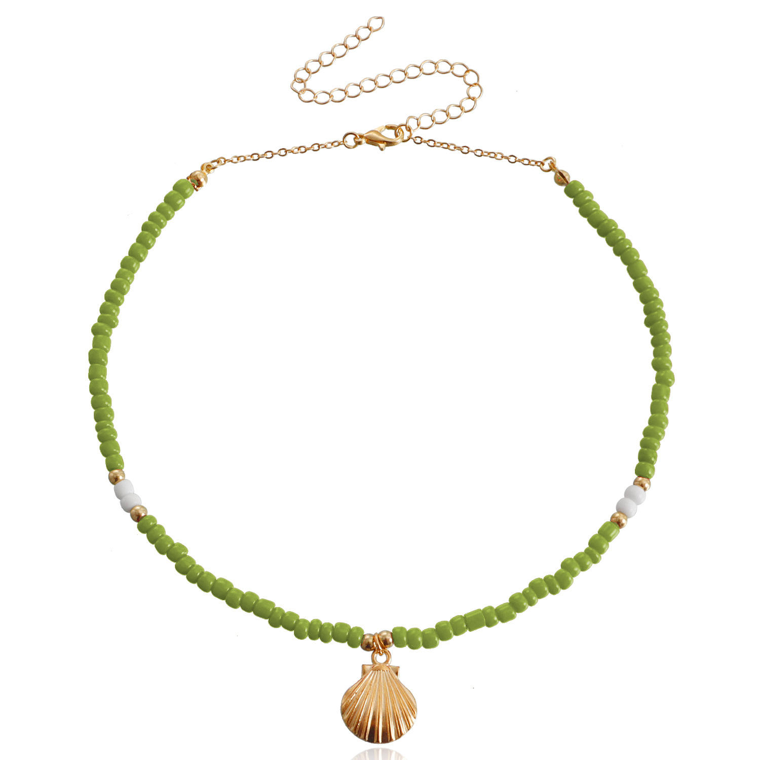 ลูกปัดข้าวสีเขียว2เม็ด