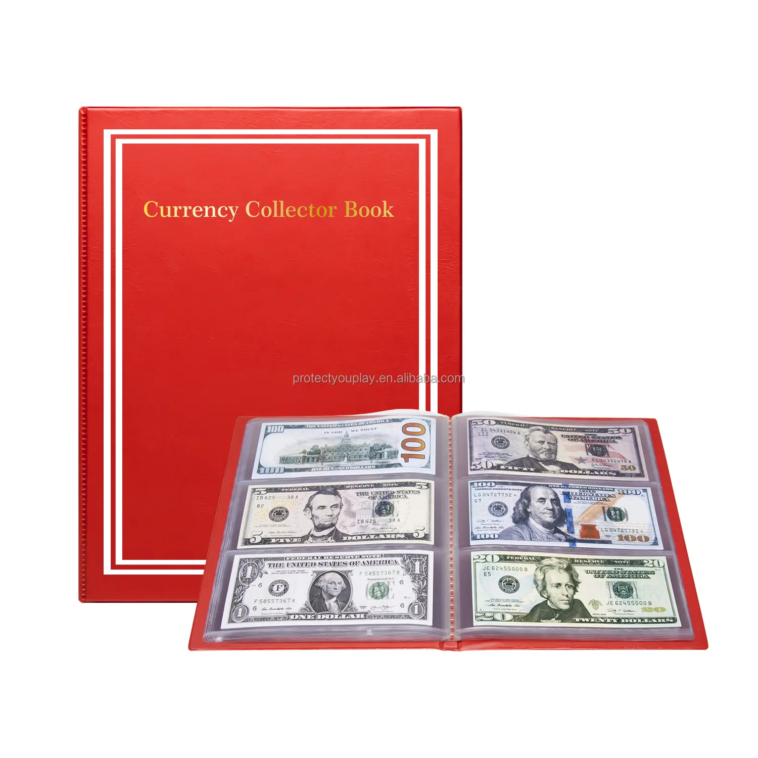Álbum de colección de carpeta de moneda mundial para libro de almacenamiento de billetes modernos/estadounidenses
