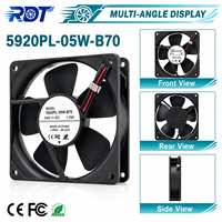 Ventilateur axial industriel d'origine japonaise 5920PL-05W-B70 24V DC à roulement à billes 172mm pour armoire, refroidissement d'onduleur, remplacement de ventilation