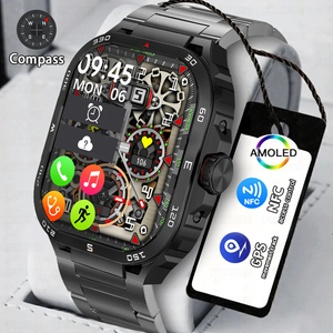 Новые высококачественные Смарт-часы GW20 NFC 100 + спортивные режимы BT Call Compass SmartWatch 2,01 "HD экран водонепроницаемые наружные наручные часы - Product Image 1