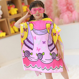 Serviette de plage à capuche <span class=keywords><strong>en</strong></span> microfibre pour enfants, poncho de bain pour tout-petits, couvre-maillot de bain pour filles et garçons de 4 à 10 ans, serviettes de piscine pour enfants à séchage rapide - Product Image 5