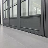 Puerta Plegable de Aluminio con Rejilla Francesa Retro, Puerta de Vidrio Impermeable y Antirrobo, Rejilla Personalizada para Cafetería, Villa, Terraza, Restaurante, Tienda